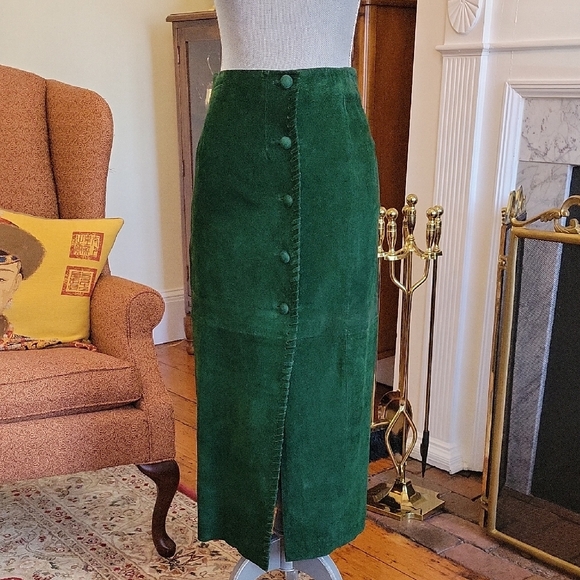 Vintage Dresses & Skirts - Vintage 90's Suede Maxi Skirt